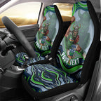 Personalized Canberra Raiders Car Seat Cover Aboriginal Dot Art - Dreamtime Rugby Mascot