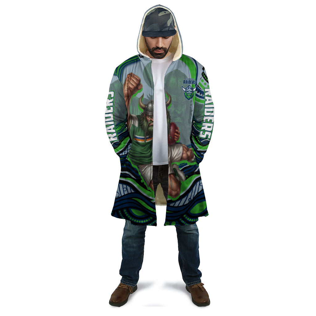 Personalized Canberra Raiders Cloak Aboriginal Dot Art - Dreamtime Rugby Mascot