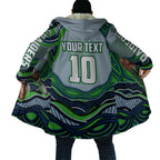 Personalized Canberra Raiders Cloak Aboriginal Dot Art - Dreamtime Rugby Mascot