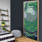 Personalized Canberra Raiders Door Cover Aboriginal Dot Art - Dreamtime Rugby Mascot