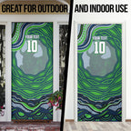 Personalized Canberra Raiders Door Cover Aboriginal Dot Art - Dreamtime Rugby Mascot
