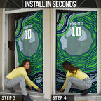 Personalized Canberra Raiders Door Cover Aboriginal Dot Art - Dreamtime Rugby Mascot