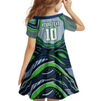 Personalized Canberra Raiders Family Matching Long Sleeve Bodycon Dress and Hawaiian Shirt Aboriginal Dot Art - Dreamtime Rugby Mascot