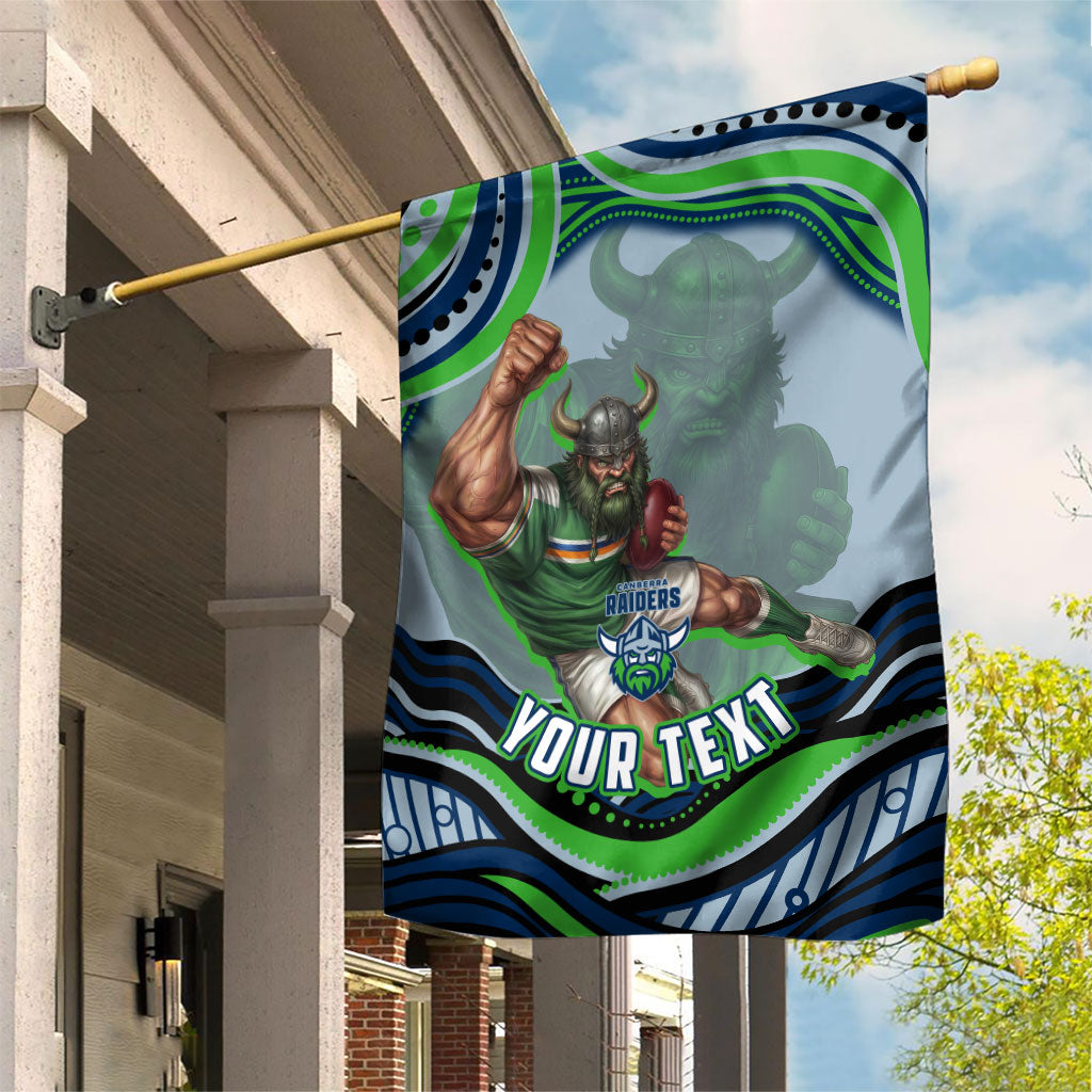 Personalized Canberra Raiders Garden Flag Aboriginal Dot Art - Dreamtime Rugby Mascot