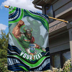 Personalized Canberra Raiders Garden Flag Aboriginal Dot Art - Dreamtime Rugby Mascot
