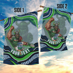Personalized Canberra Raiders Garden Flag Aboriginal Dot Art - Dreamtime Rugby Mascot