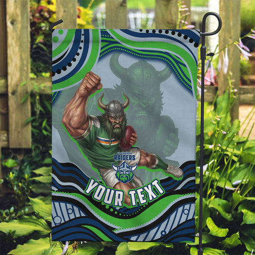 Personalized Canberra Raiders Garden Flag Aboriginal Dot Art - Dreamtime Rugby Mascot