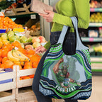 Personalized Canberra Raiders Grocery Bag Aboriginal Dot Art - Dreamtime Rugby Mascot