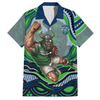 Personalized Canberra Raiders Hawaiian Shirt Aboriginal Dot Art - Dreamtime Rugby Mascot