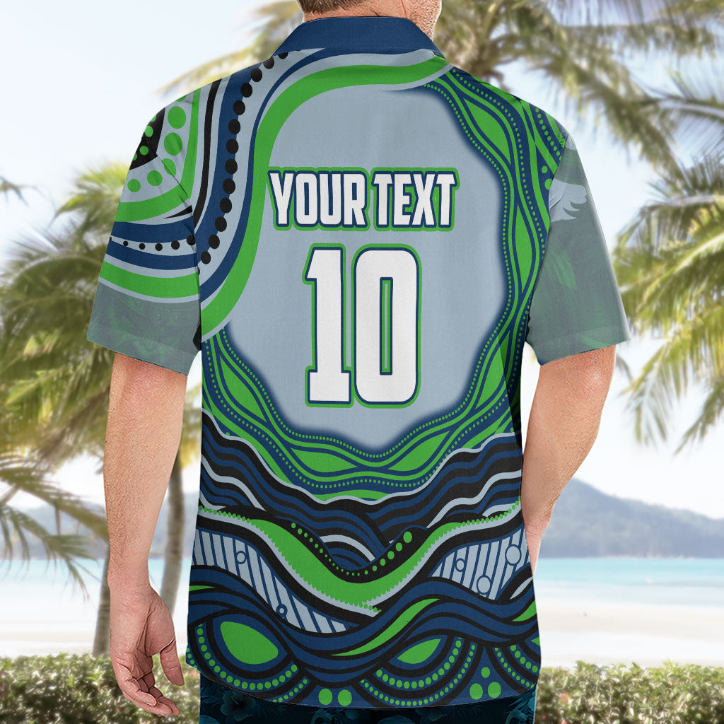 Personalized Canberra Raiders Hawaiian Shirt Aboriginal Dot Art - Dreamtime Rugby Mascot