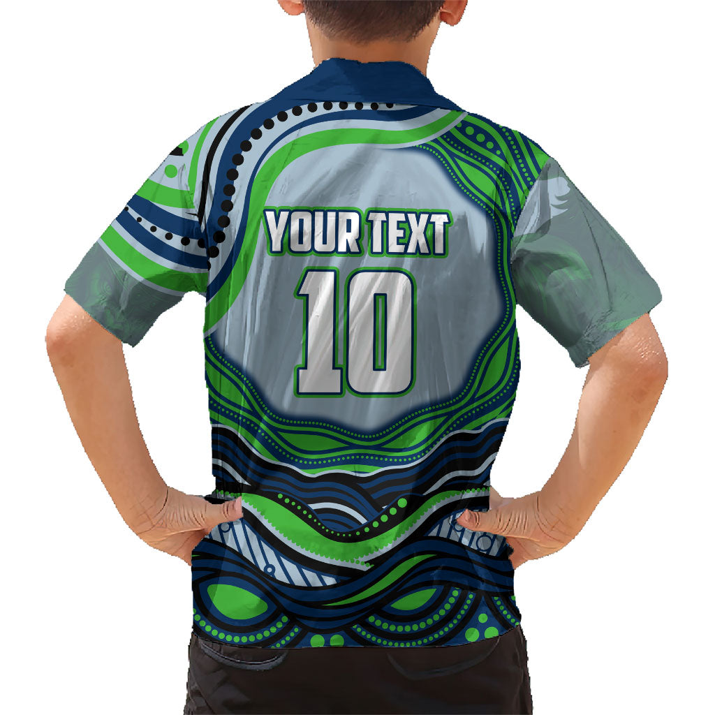 Personalized Canberra Raiders Hawaiian Shirt Aboriginal Dot Art - Dreamtime Rugby Mascot