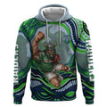 Personalized Canberra Raiders Hoodie Aboriginal Dot Art - Dreamtime Rugby Mascot