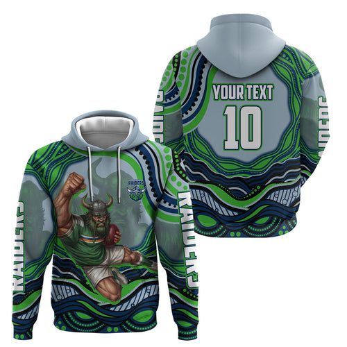 Personalized Canberra Raiders Hoodie Aboriginal Dot Art - Dreamtime Rugby Mascot
