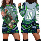 Personalized Canberra Raiders Hoodie Dress Aboriginal Dot Art - Dreamtime Rugby Mascot