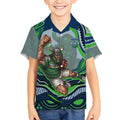 Personalized Canberra Raiders Kid Hawaiian Shirt Aboriginal Dot Art - Dreamtime Rugby Mascot