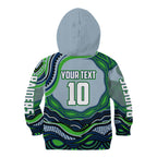 Personalized Canberra Raiders Kid Hoodie Aboriginal Dot Art - Dreamtime Rugby Mascot