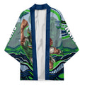 Personalized Canberra Raiders Kimono Aboriginal Dot Art - Dreamtime Rugby Mascot