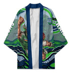 Personalized Canberra Raiders Kimono Aboriginal Dot Art - Dreamtime Rugby Mascot