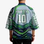Personalized Canberra Raiders Kimono Aboriginal Dot Art - Dreamtime Rugby Mascot