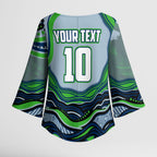 Personalized Canberra Raiders Kimono Sleeve Blouse Aboriginal Dot Art - Dreamtime Rugby Mascot