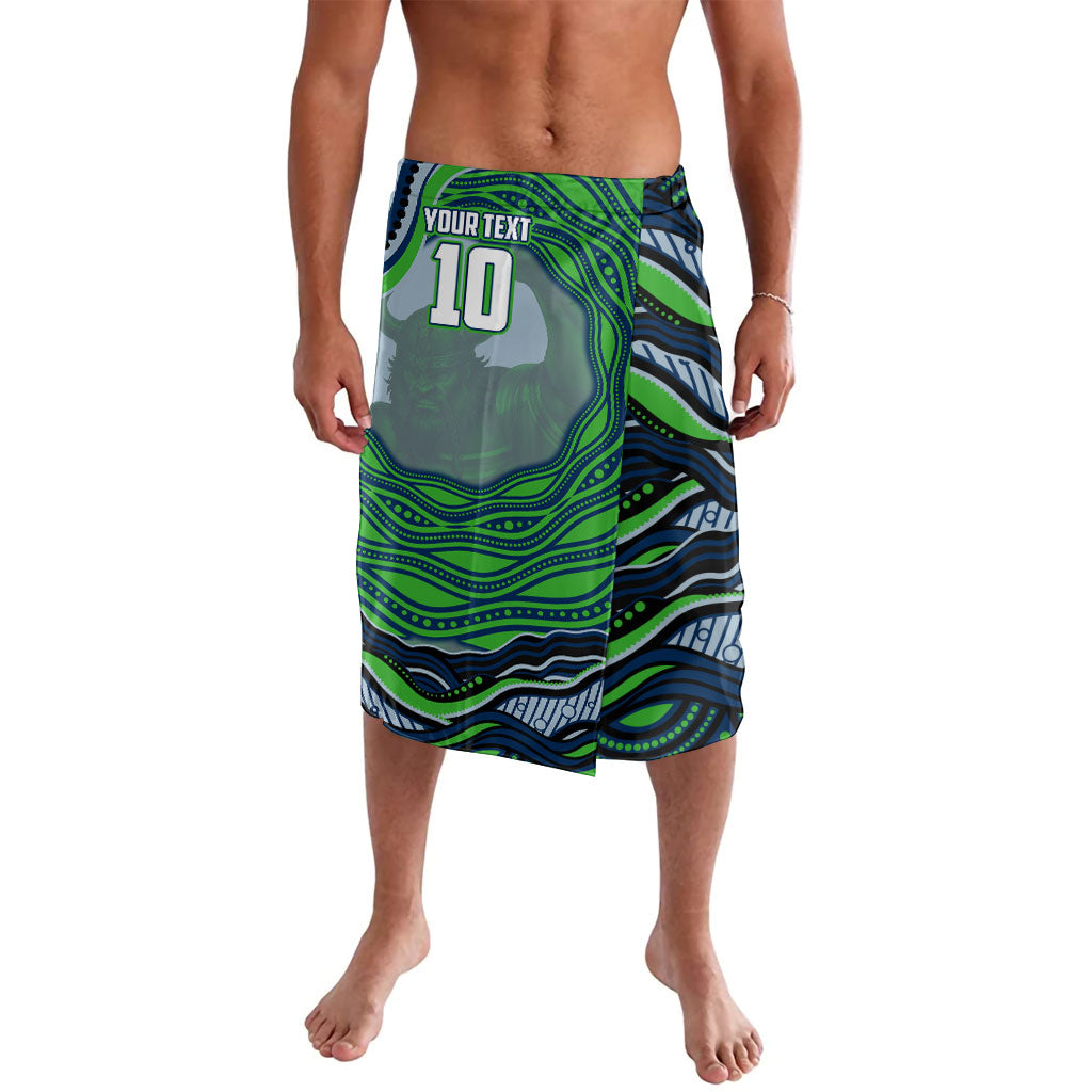 Personalized Canberra Raiders Lavalava Aboriginal Dot Art - Dreamtime Rugby Mascot