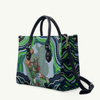 Personalized Canberra Raiders Leather Bag Aboriginal Dot Art - Dreamtime Rugby Mascot