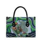 Personalized Canberra Raiders Leather Bag Aboriginal Dot Art - Dreamtime Rugby Mascot