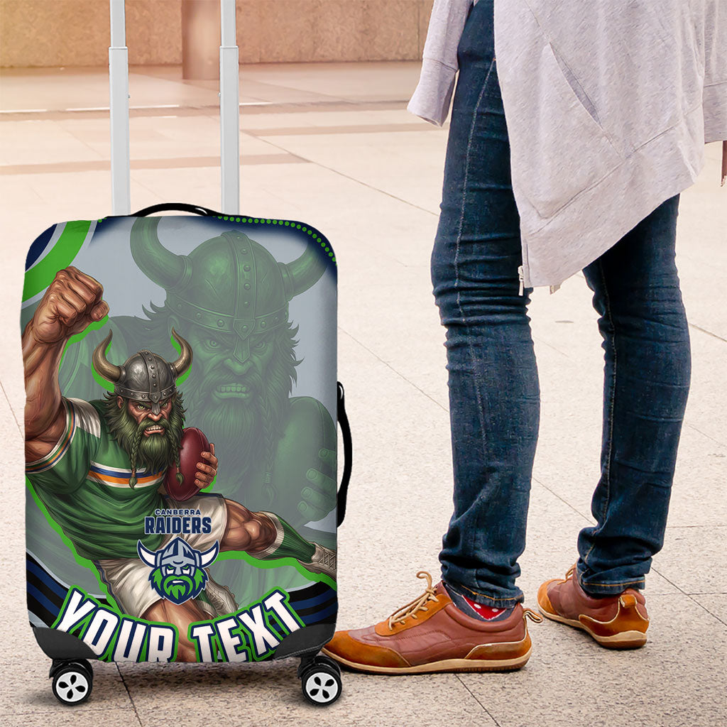 Personalized Canberra Raiders Luggage Cover Aboriginal Dot Art - Dreamtime Rugby Mascot