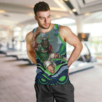 Personalized Canberra Raiders Men Tank Top Aboriginal Dot Art - Dreamtime Rugby Mascot