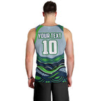 Personalized Canberra Raiders Men Tank Top Aboriginal Dot Art - Dreamtime Rugby Mascot
