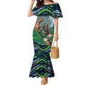 Personalized Canberra Raiders Mermaid Dress Aboriginal Dot Art - Dreamtime Rugby Mascot
