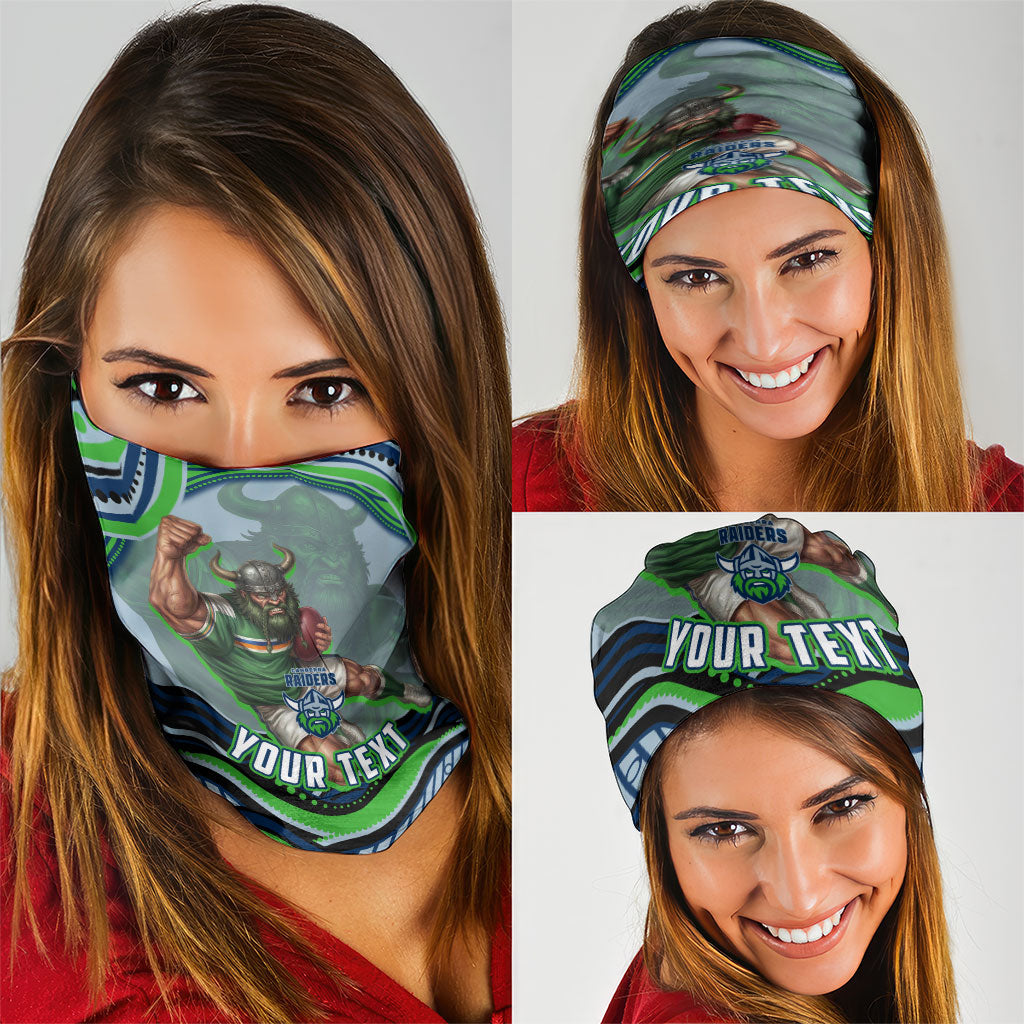 Personalized Canberra Raiders Neck Gaiter Aboriginal Dot Art - Dreamtime Rugby Mascot