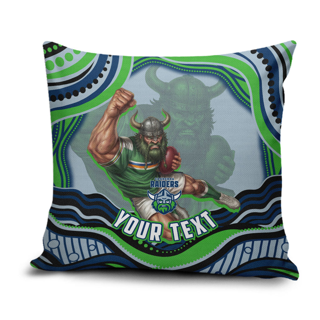 Personalized Canberra Raiders Pillow Cover Aboriginal Dot Art - Dreamtime Rugby Mascot