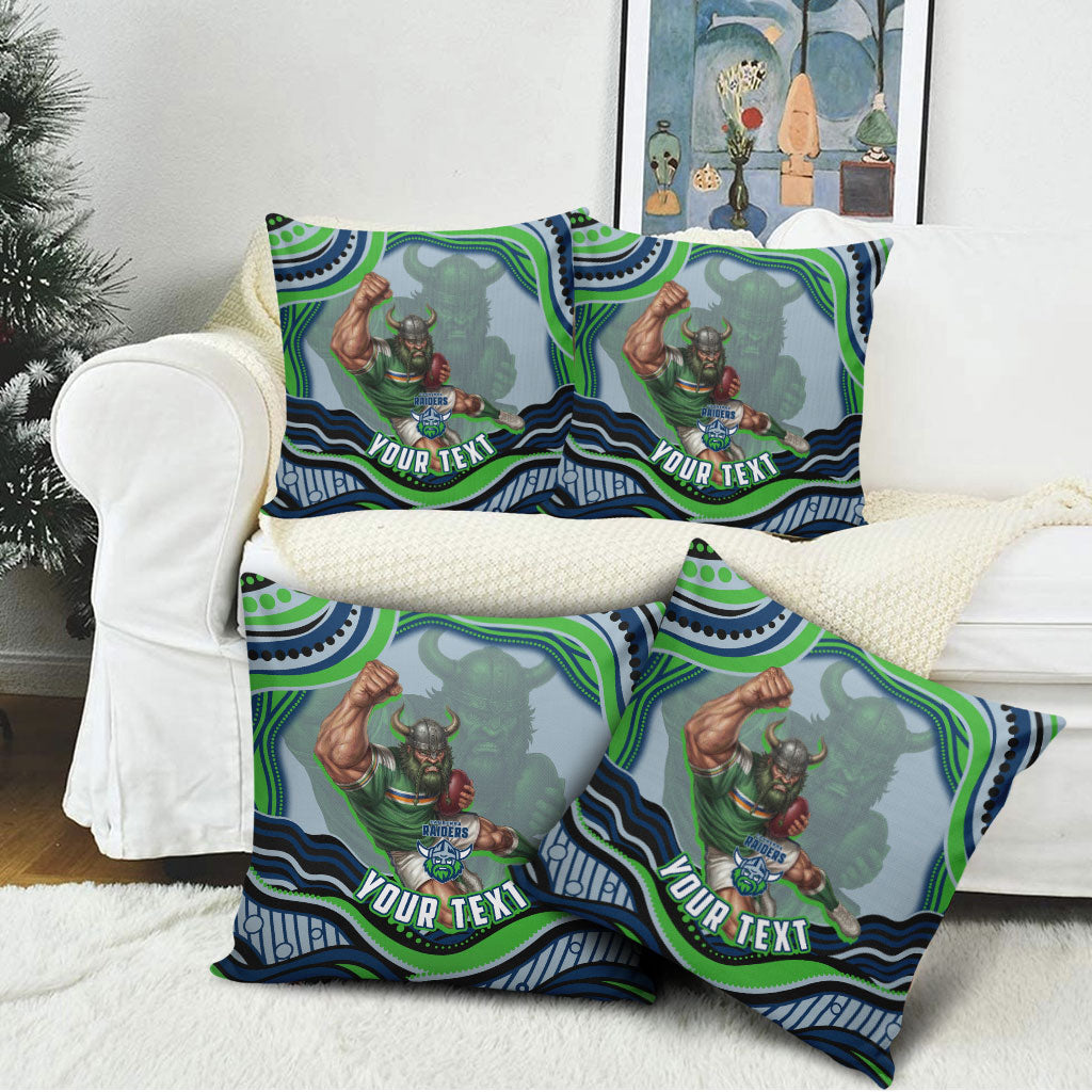 Personalized Canberra Raiders Pillow Cover Aboriginal Dot Art - Dreamtime Rugby Mascot