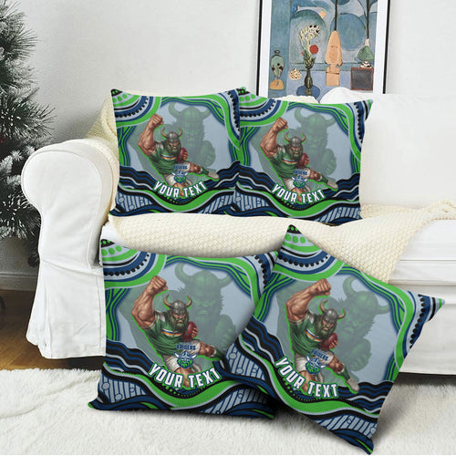 Personalized Canberra Raiders Pillow Cover Aboriginal Dot Art - Dreamtime Rugby Mascot