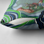 Personalized Canberra Raiders Pillow Cover Aboriginal Dot Art - Dreamtime Rugby Mascot