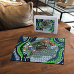 Personalized Canberra Raiders Puzzle Aboriginal Dot Art - Dreamtime Rugby Mascot