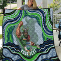 Personalized Canberra Raiders Quilt Aboriginal Dot Art - Dreamtime Rugby Mascot