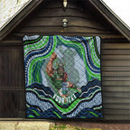 Personalized Canberra Raiders Quilt Aboriginal Dot Art - Dreamtime Rugby Mascot