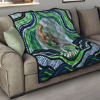 Personalized Canberra Raiders Quilt Aboriginal Dot Art - Dreamtime Rugby Mascot