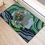 Personalized Canberra Raiders Rubber Doormat Aboriginal Dot Art - Dreamtime Rugby Mascot