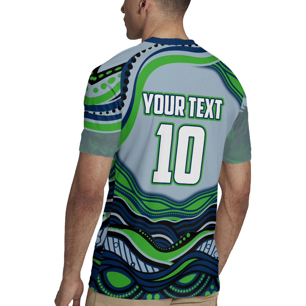 Personalized Canberra Raiders Rugby Jersey Aboriginal Dot Art - Dreamtime Rugby Mascot