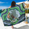 Personalized Canberra Raiders Sarong Aboriginal Dot Art - Dreamtime Rugby Mascot