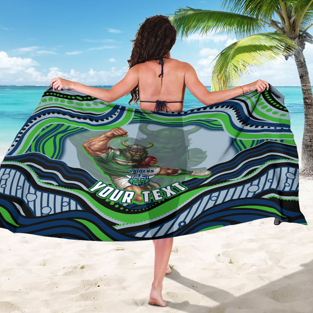 Personalized Canberra Raiders Sarong Aboriginal Dot Art - Dreamtime Rugby Mascot