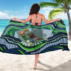 Personalized Canberra Raiders Sarong Aboriginal Dot Art - Dreamtime Rugby Mascot