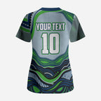 Personalized Canberra Raiders Scrub Top Aboriginal Dot Art - Dreamtime Rugby Mascot