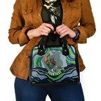 Personalized Canberra Raiders Shoulder Handbag Aboriginal Dot Art - Dreamtime Rugby Mascot