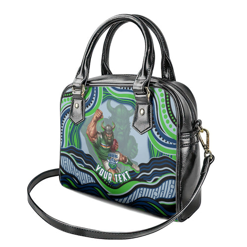 Personalized Canberra Raiders Shoulder Handbag Aboriginal Dot Art - Dreamtime Rugby Mascot