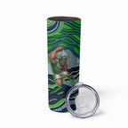 Personalized Canberra Raiders Skinny Tumbler Aboriginal Dot Art - Dreamtime Rugby Mascot
