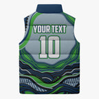 Personalized Canberra Raiders Sleeveless Puffer Jacket Aboriginal Dot Art - Dreamtime Rugby Mascot